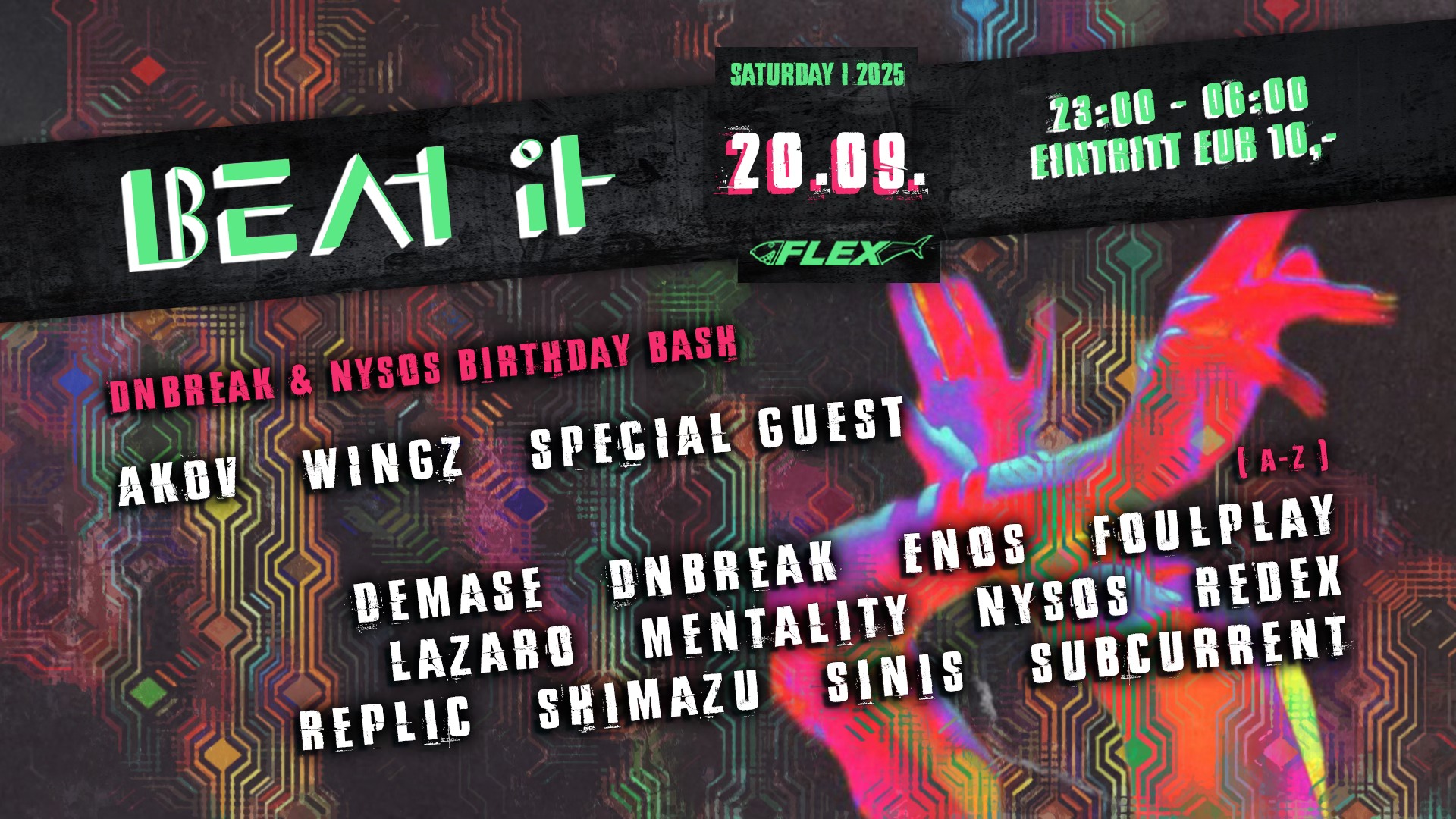 BEAT IT am 20. September 2025 @ Flex. BEAT IT am 20. September 2025 @ Flex.