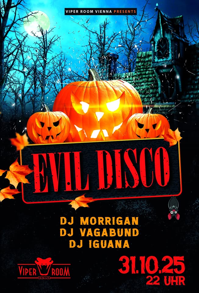 EVIL DISCO - Halloween Special am 31. October 2025 @ Viper Room. EVIL DISCO - Halloween Special am 31. October 2025 @ Viper Room.