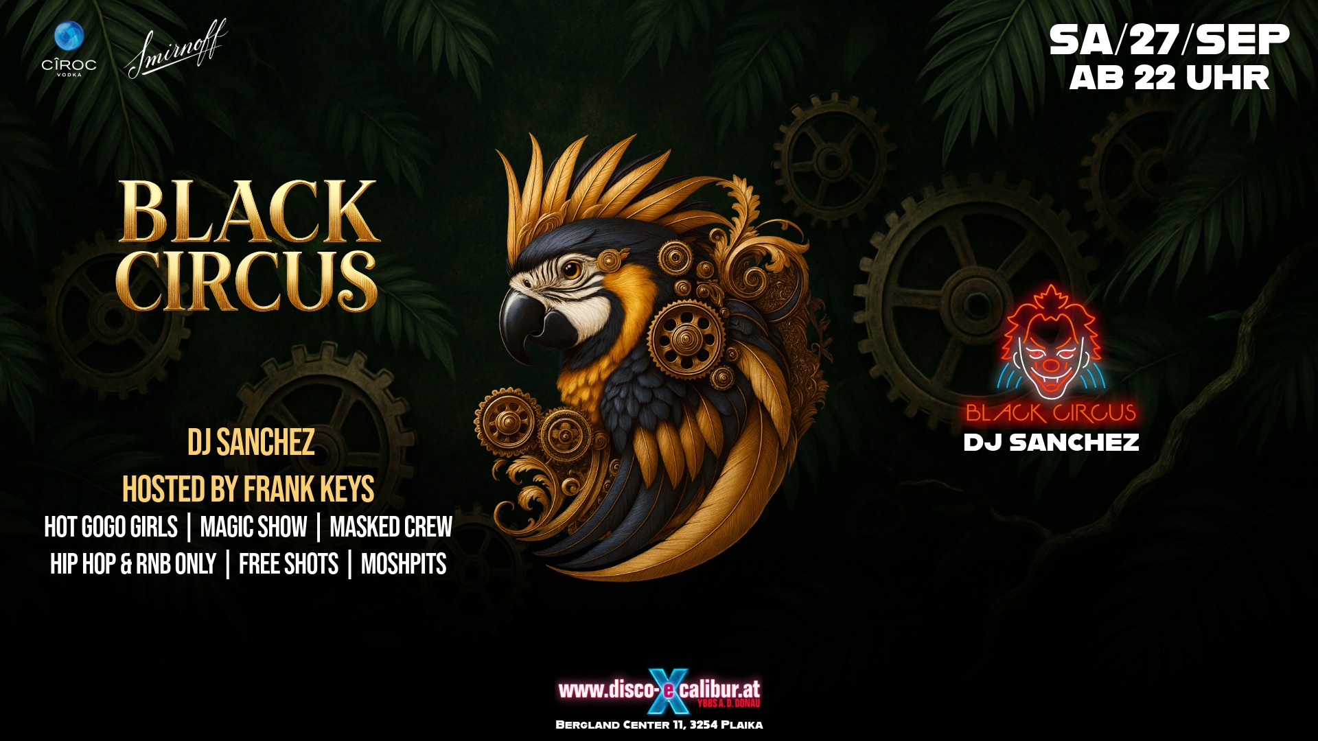 BLACK CIRCUS am 27. September 2025 @ Disco Excalibur - Ybbs. BLACK CIRCUS am 27. September 2025 @ Disco Excalibur - Ybbs.