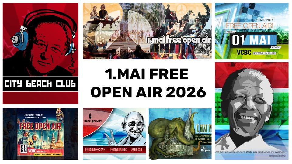 1.MAI FREE OPEN AIR 2026 am 1. May 2026 @ Vienna City Beach Club.