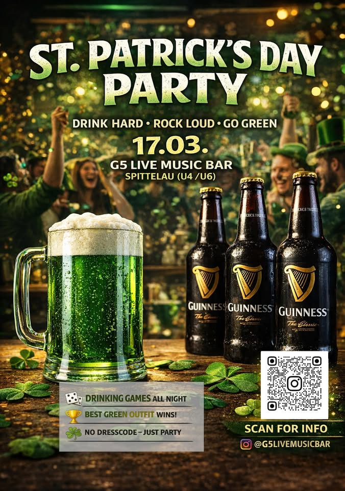 St. Patrick's Day Party am 17. March 2026 @ G5 Live-Music-Bar.