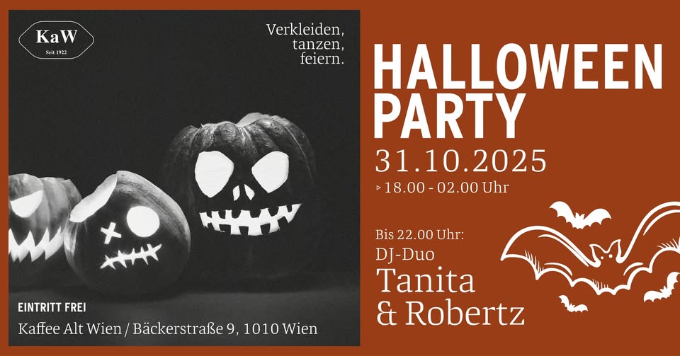 Halloween im Kaffee Alt Wien am 31. October 2025 @ Kaffee Alt Wien. Halloween im Kaffee Alt Wien am 31. October 2025 @ Kaffee Alt Wien.