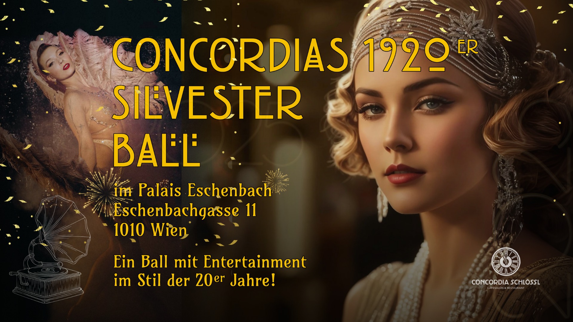 Concordias 1920er Silvesterball am 31. December 2025 @ Palais Eschenbach.