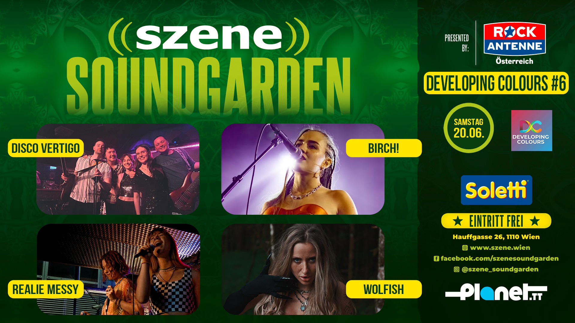 DEVELOPING COLOURS #6 am 20. June 2026 @ Szene Wien.