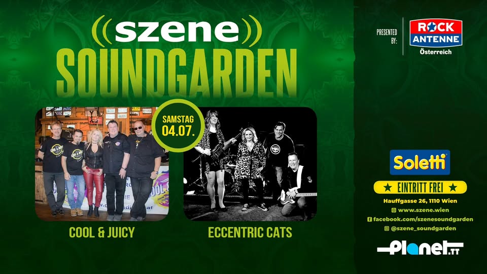 COOL & JUICY | ECCENTRIC CATS am 4. July 2026 @ Szene Wien.