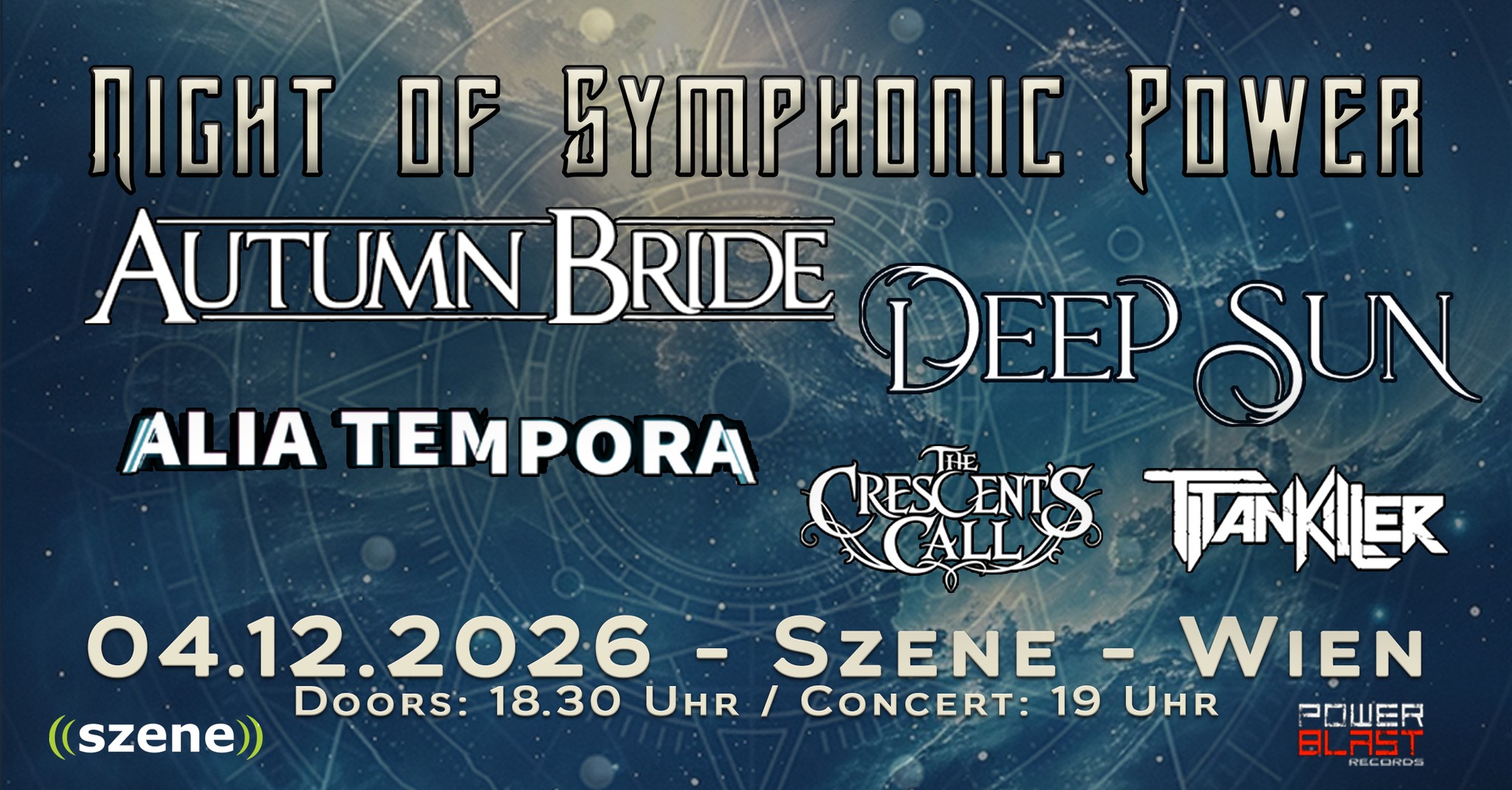 NIGHT OF SYMPHONIC POWER am 4. December 2026 @ Szene Wien.