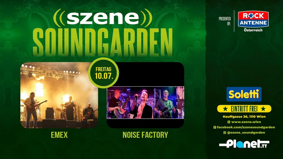 EMEX | NOISEFACTORY am 10. July 2026 @ Szene Wien.