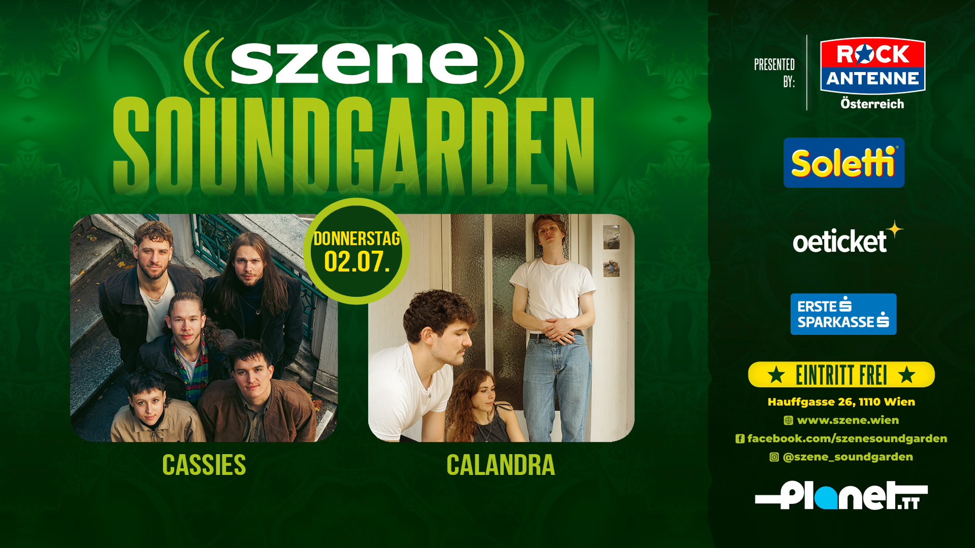 CASSIES | CALANDRA am 2. July 2026 @ Szene Wien.