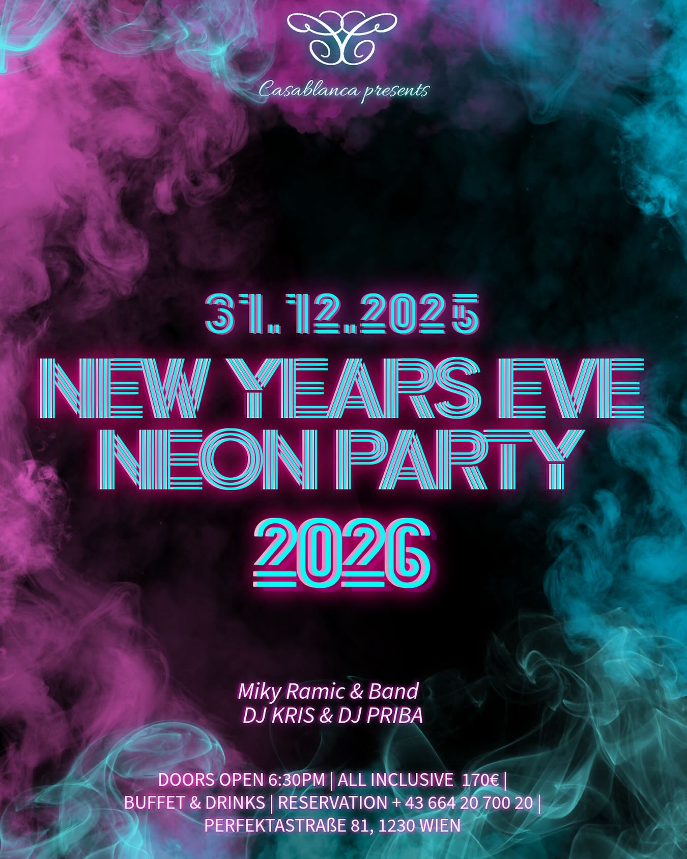 Neon Silvester Party am 31. December 2025 @ Casablanca Veranstaltungssaal.