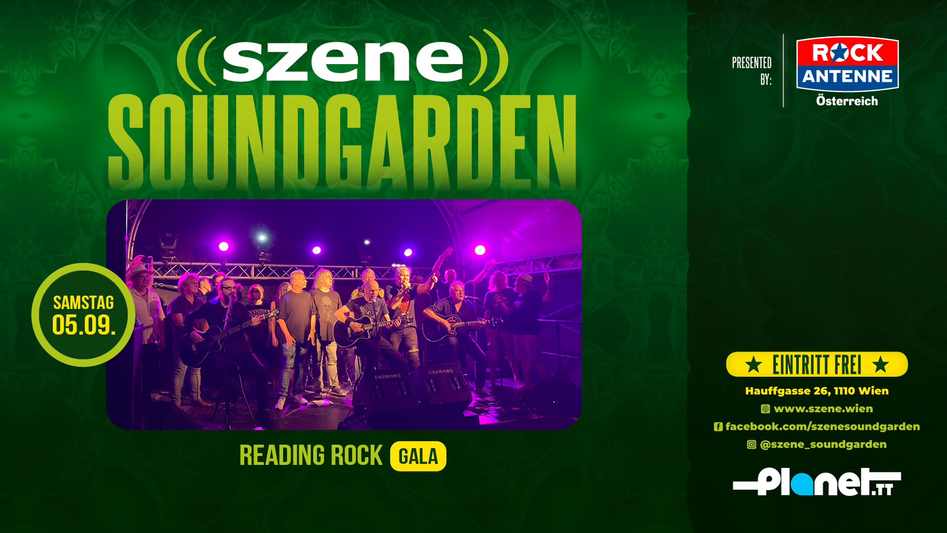 READING ROCK GALA 2026 am 5. September 2026 @ Szene Wien.