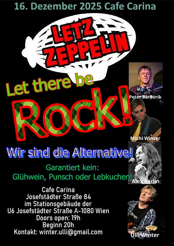 Letz Zeppelin LIVE am 16. December 2025 @ Café Carina.