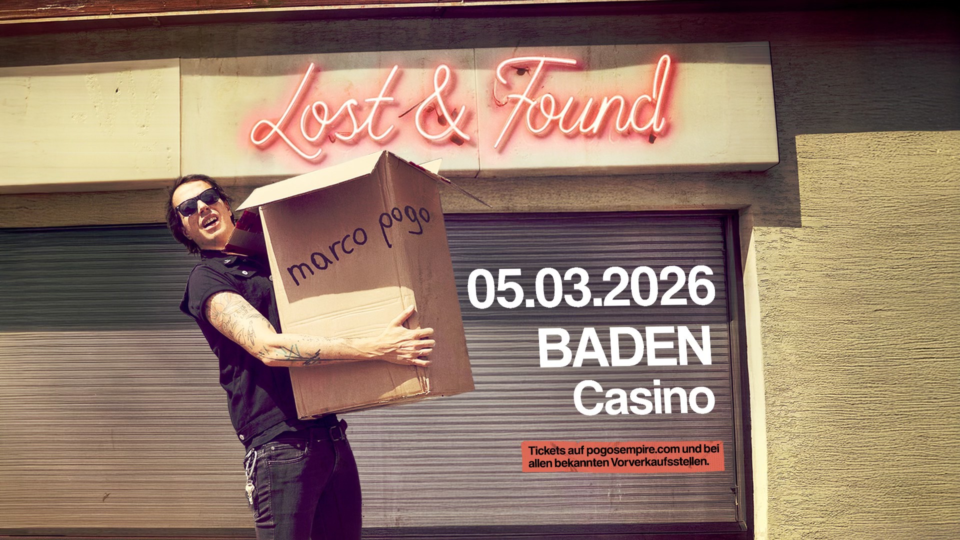 Marco Pogo - Lost & Found | Baden am 5. March 2026 @ Casino Baden. Marco Pogo - Lost & Found | Baden am 5. March 2026 @ Casino Baden.