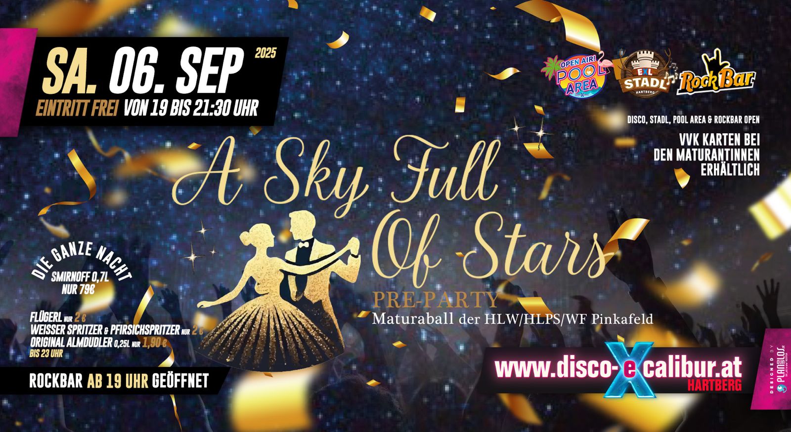 PRE-PARTY Maturaball HLW/HLPS/WF Pinkafeld am 6. September 2025 @ Disco Excalibur - Hartberg. PRE-PARTY Maturaball HLW/HLPS/WF Pinkafeld am 6. September 2025 @ Disco Excalibur - Hartberg.