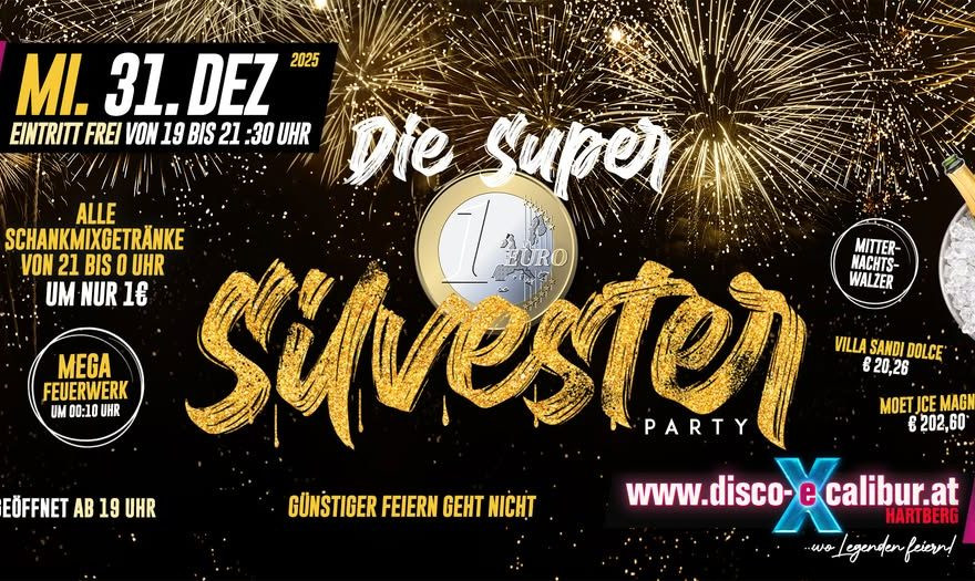 Die SUPER 1€ SILVESTER Party