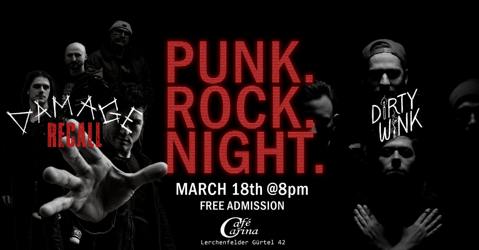 Punk Rock Night am 18. March 2026 @ Café Carina.