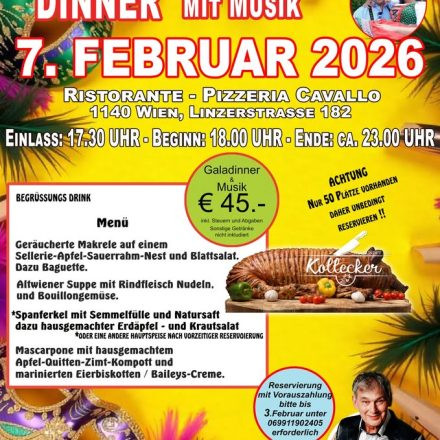 FASCHINGS DINNER MIT MUSIK
