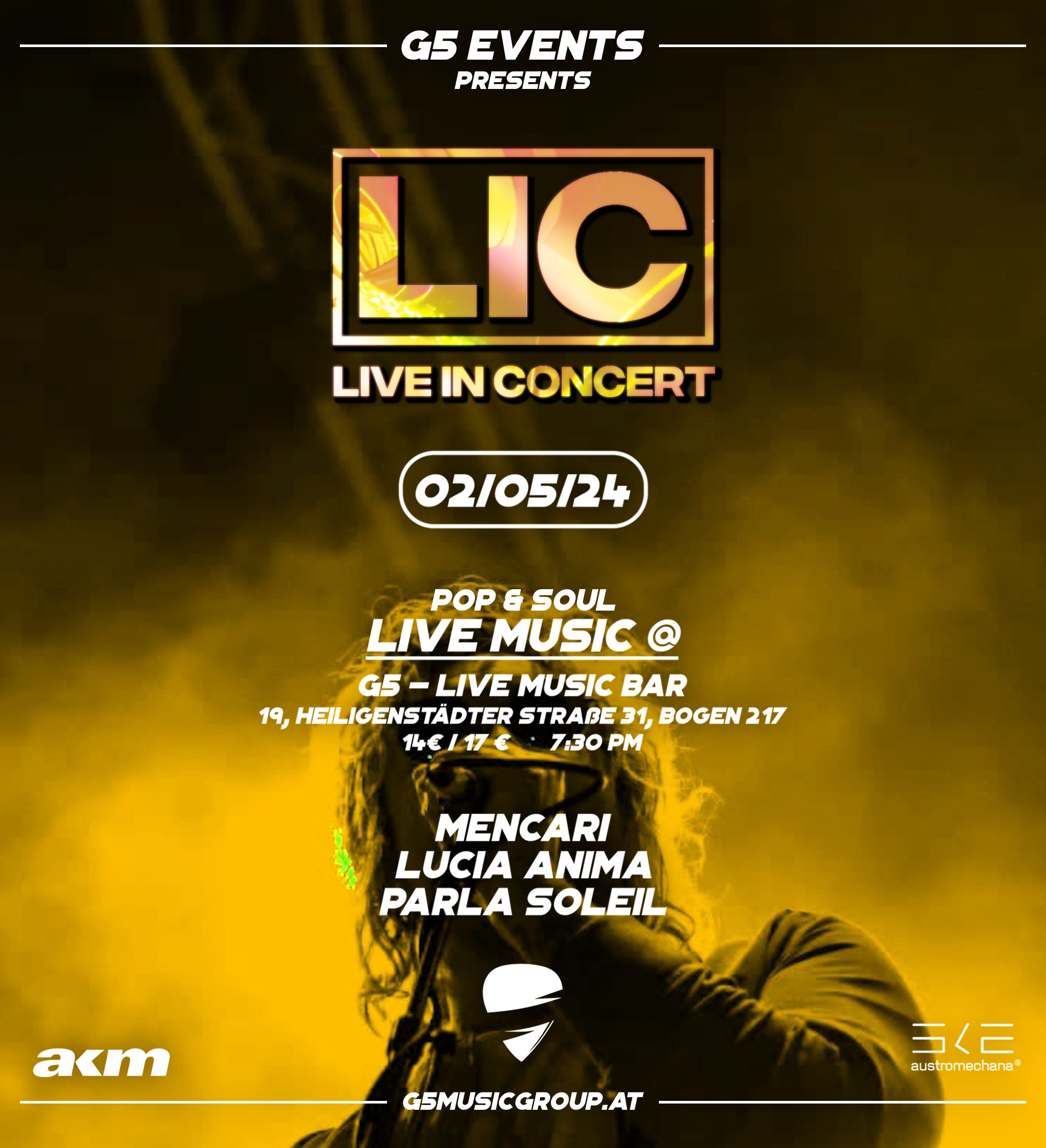 LIC - Live in Concert am 2. May 2024 @ G5 Live-Music-Bar. LIC - Live in Concert am 2. May 2024 @ G5 Live-Music-Bar.