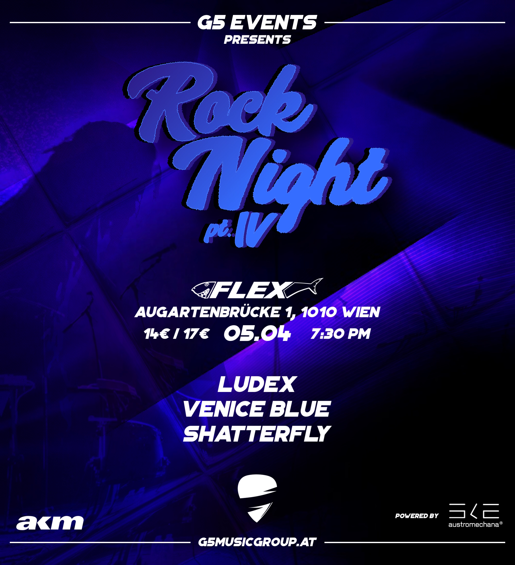 Rock Night IV am 5. April 2024 @ Flex - Café. Rock Night IV am 5. April 2024 @ Flex - Café.