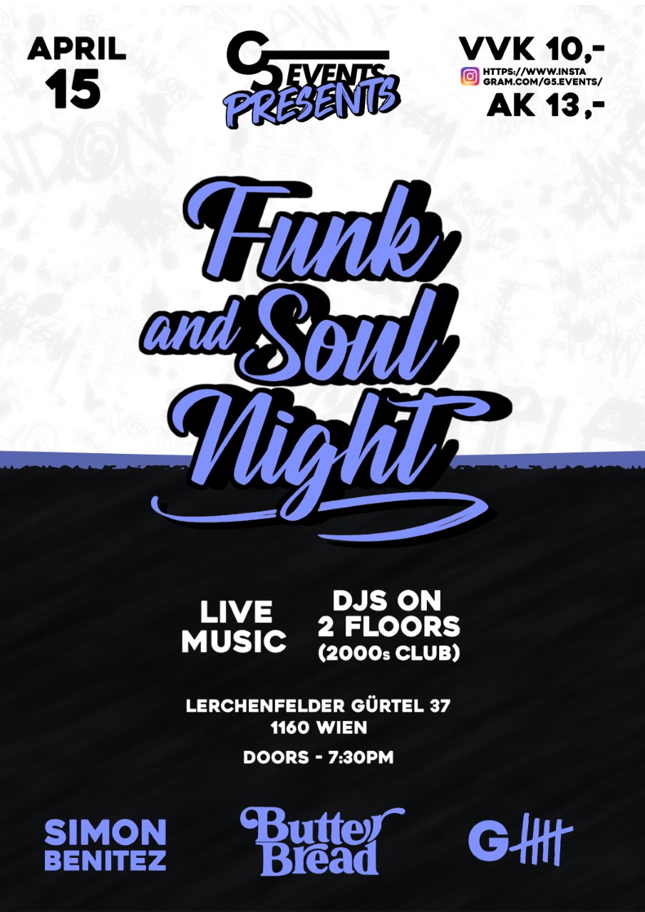 G5 - Funk and Soul Night am 15. April 2023 @ The Loft.