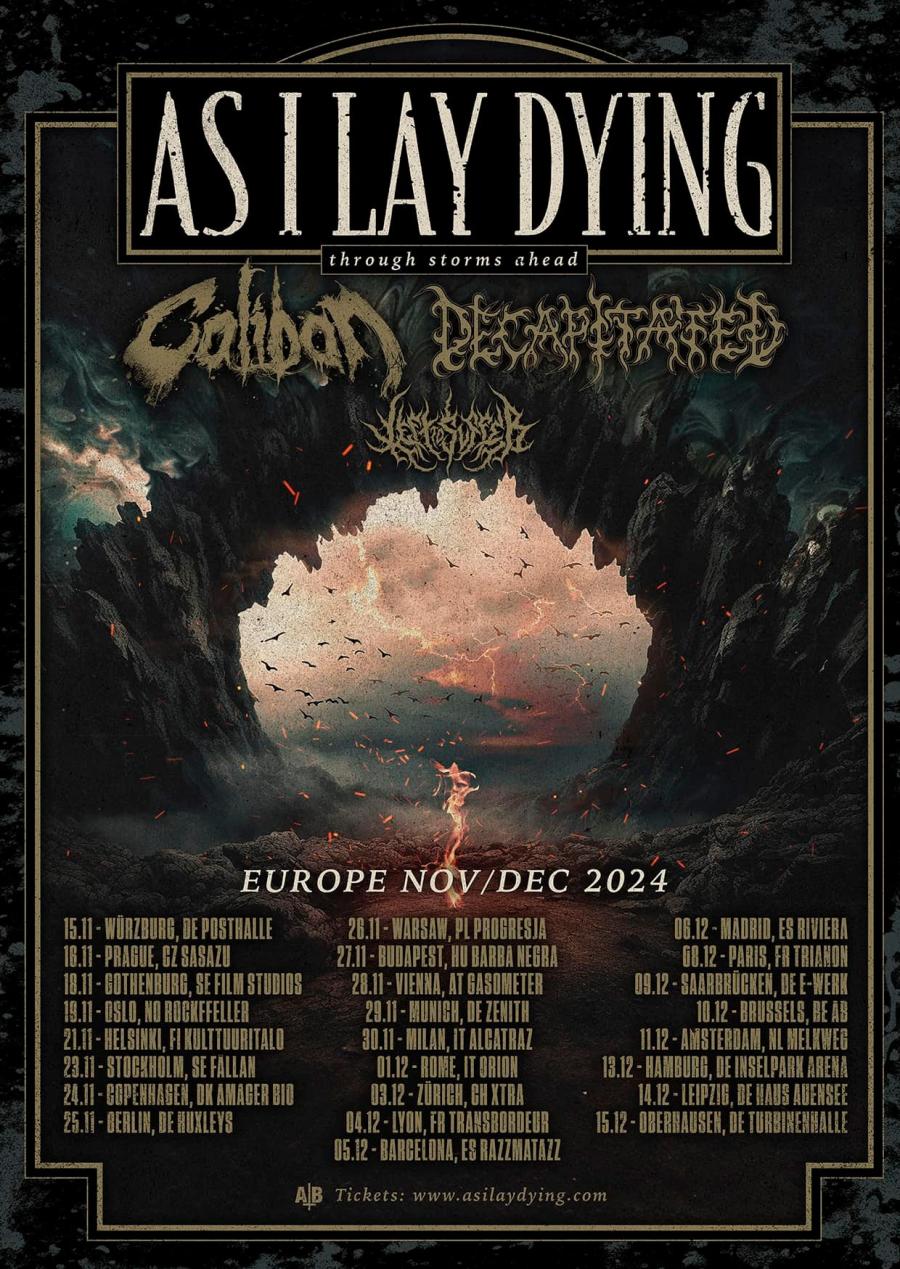 As I Lay Dying am 28. November 2024 @ Raiffeisen Halle im Gasometer. As I Lay Dying am 28. November 2024 @ Raiffeisen Halle im Gasometer.