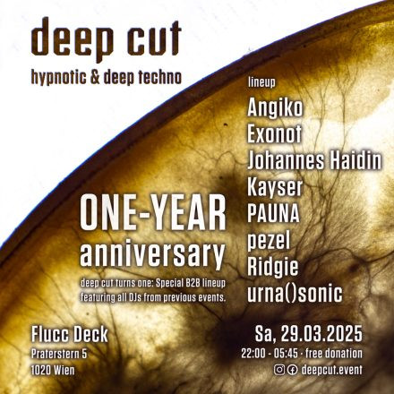 deep cut - one-year anniversary - Hypnotic & Deep Techno