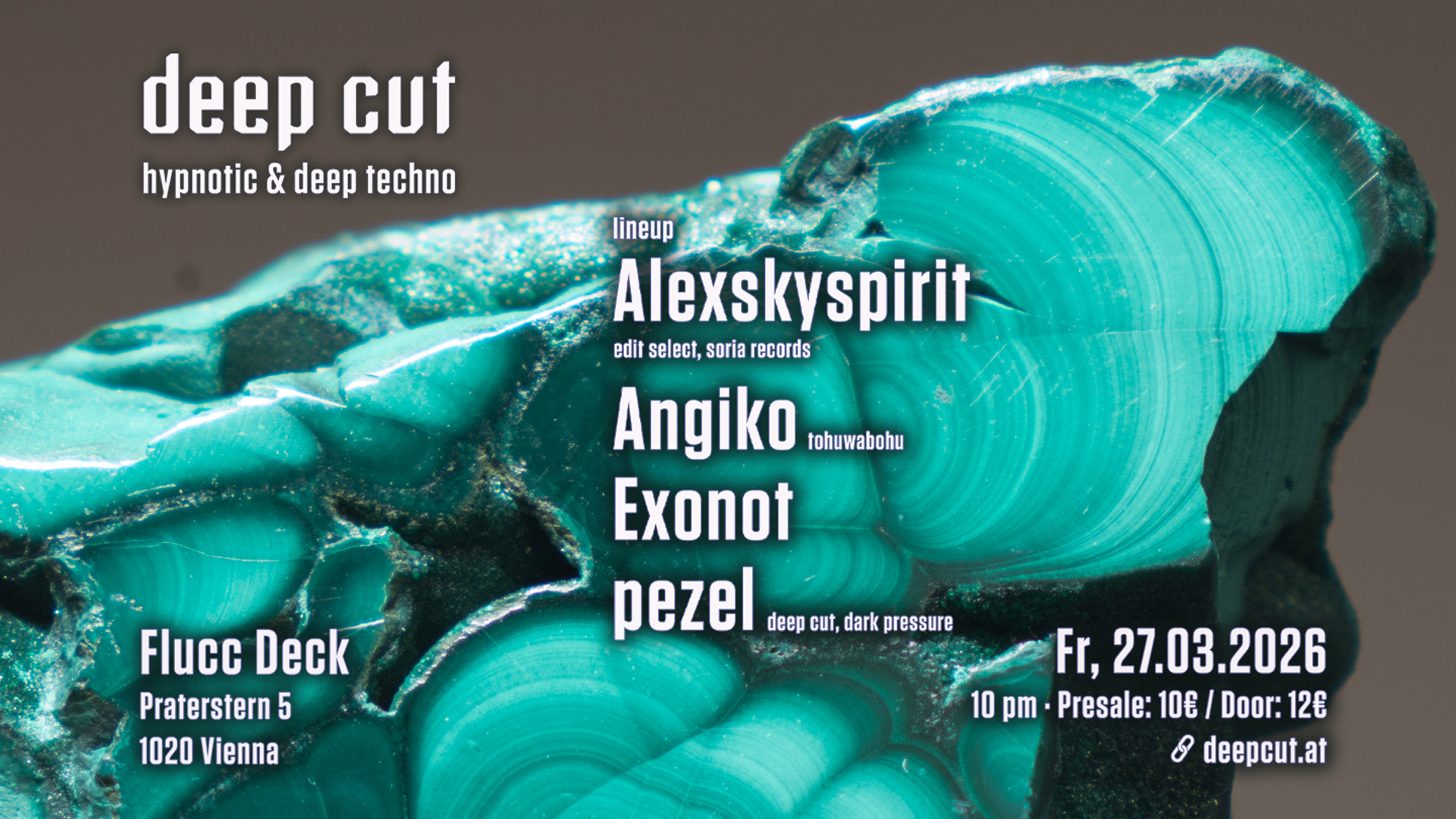 deep cut w/ Alexskyspirit am 27. March 2026 @ Flucc.