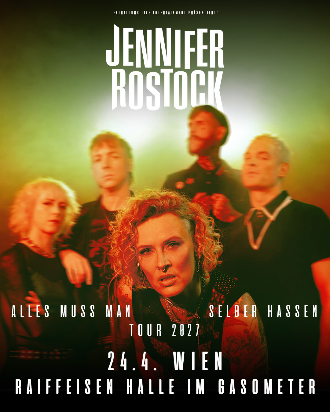Jennifer Rostock am 24. April 2027 @ Raiffeisen Halle im Gasometer.