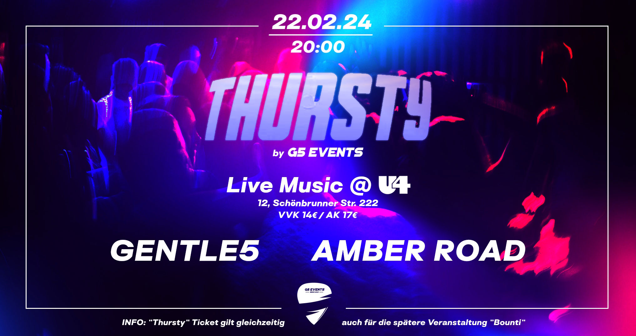 THURSTY am 22. February 2024 @ U4. THURSTY am 22. February 2024 @ U4.