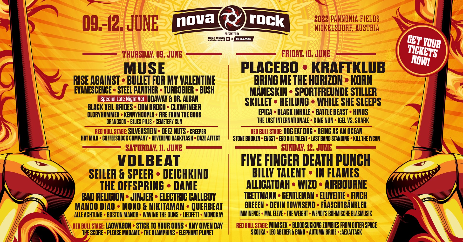 Nova Rock Festival 2022 am 9. June 2022 @ Pannonia Fields.