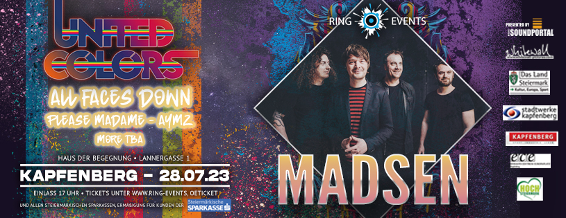 United Colors Festival 2023 am 28. July 2023 @ Haus der Begegnung Kapfenberg. United Colors Festival 2023 am 28. July 2023 @ Haus der Begegnung Kapfenberg.