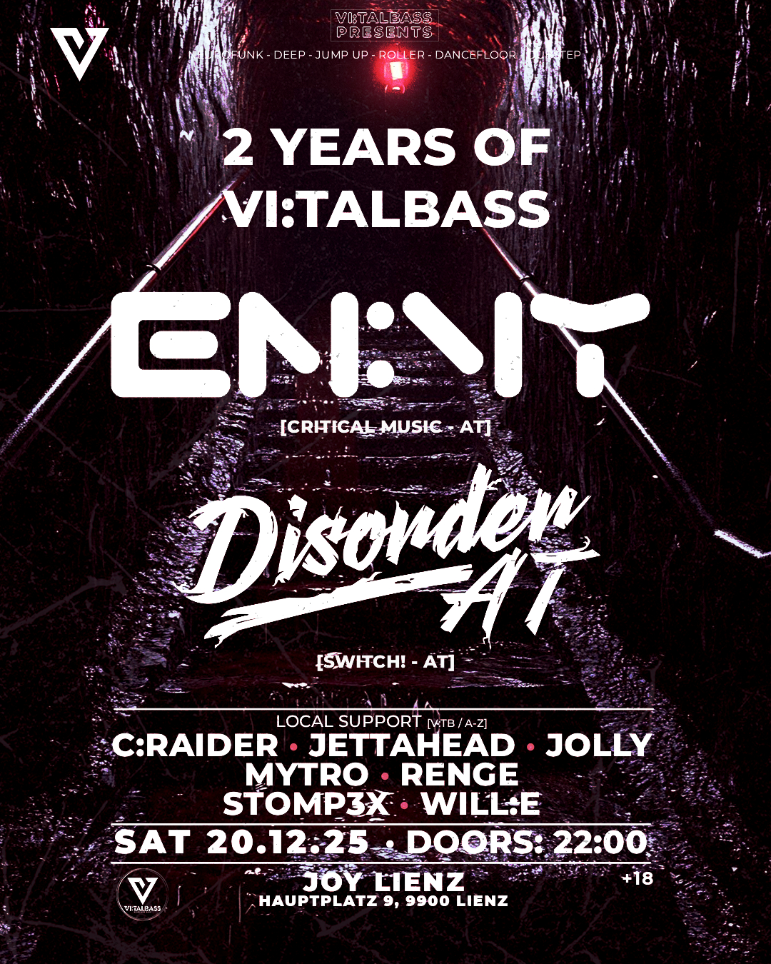 2 YEARS OF VI:TALBASS am 20. December 2025 @ Joy Club Lienz.