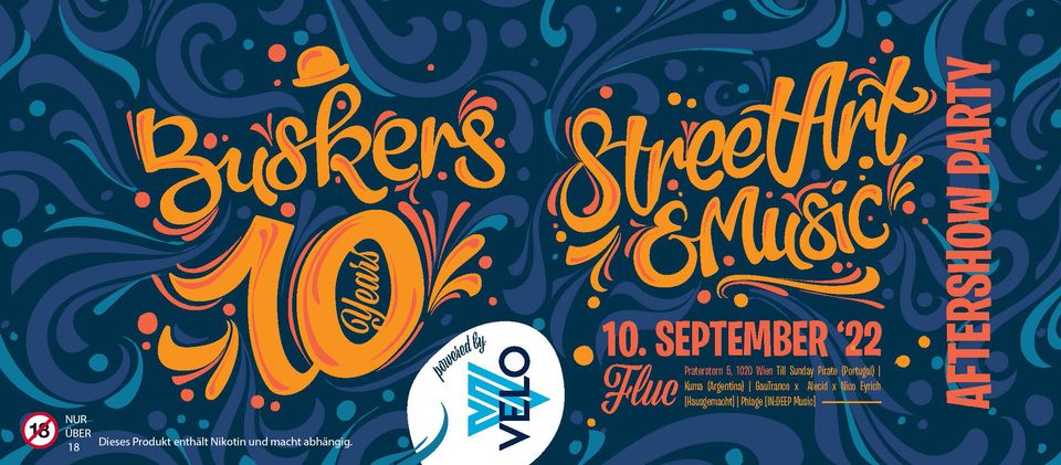 Buskers Festival - Aftershowparty am 10. September 2022 @ Flucc. Buskers Festival - Aftershowparty am 10. September 2022 @ Flucc.