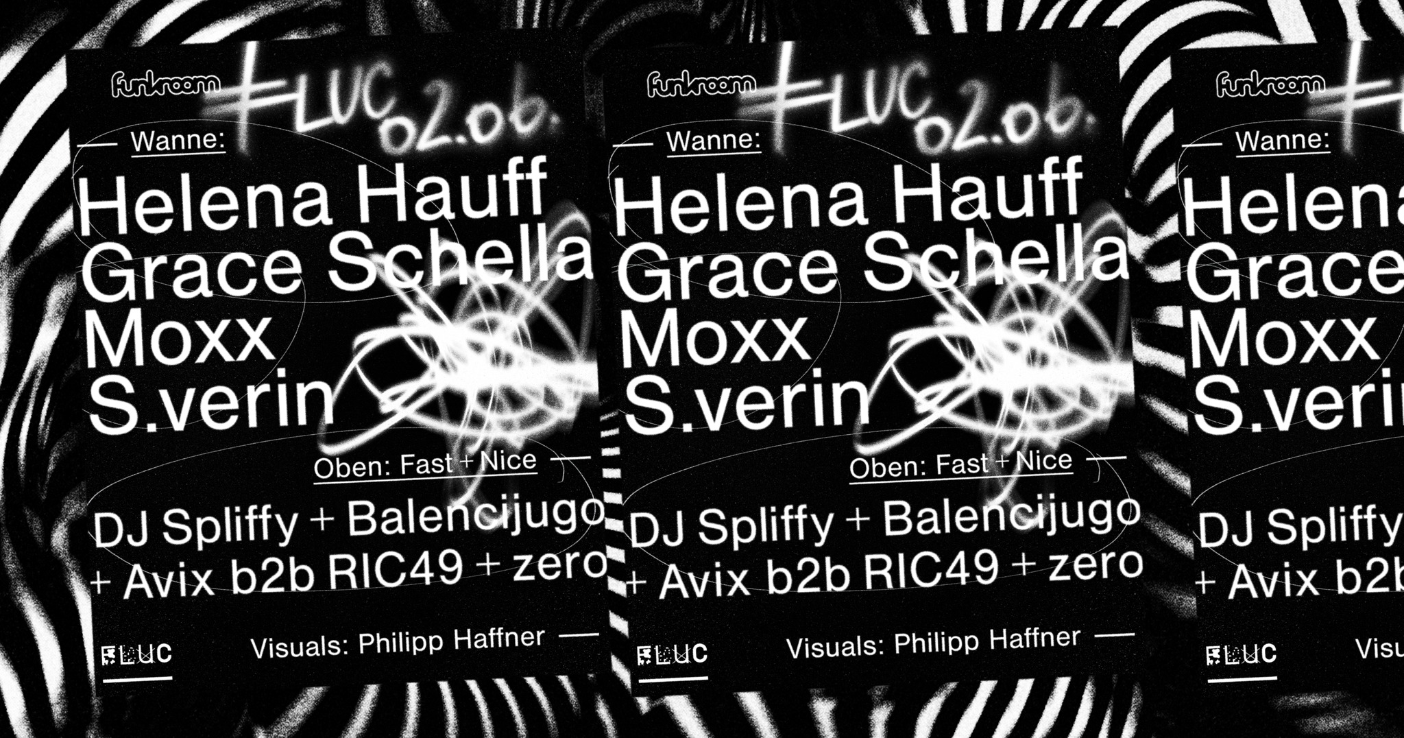 FUNKROOM Helena Hauff Grace Schella Fast+N1ce am 2. June 2023 @ Flucc.