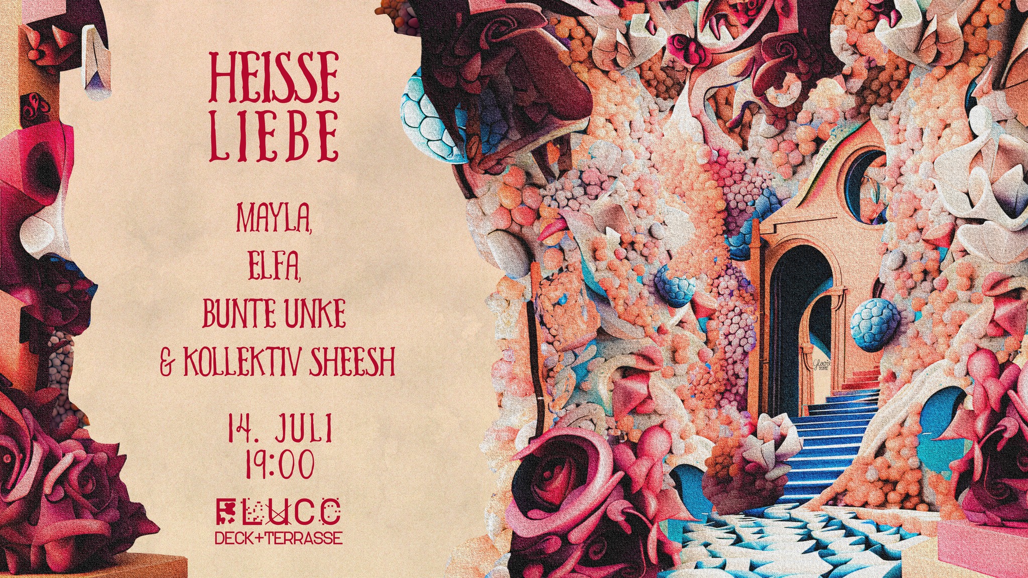 Heisse Liebe - Free Open Air & Clubbing - Sekt Special am 14. July 2023 @ Fluc. Heisse Liebe - Free Open Air & Clubbing - Sekt Special am 14. July 2023 @ Fluc.