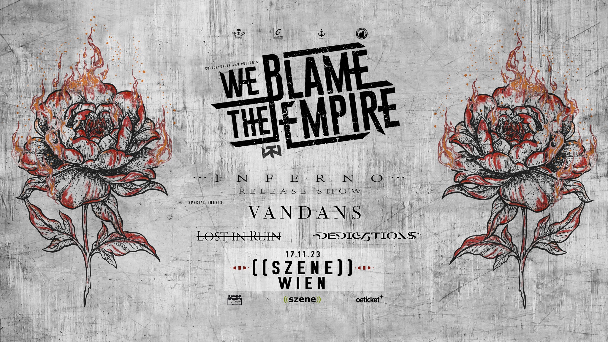WE BLAME THE EMPIRE am 17. November 2023 @ Szene Wien. WE BLAME THE EMPIRE am 17. November 2023 @ Szene Wien.