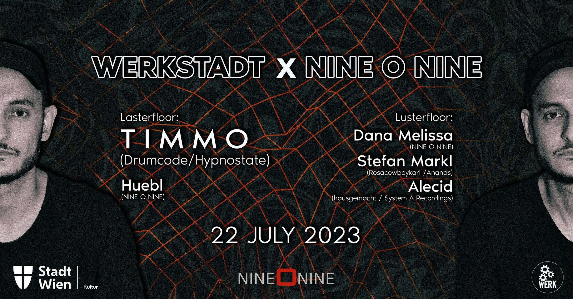 WerkStadt x NINE O NINE w/ Timmo (Drumcode/Hypnostate) am 22. July 2023 @ Das Werk. WerkStadt x NINE O NINE w/ Timmo (Drumcode/Hypnostate) am 22. July 2023 @ Das Werk.