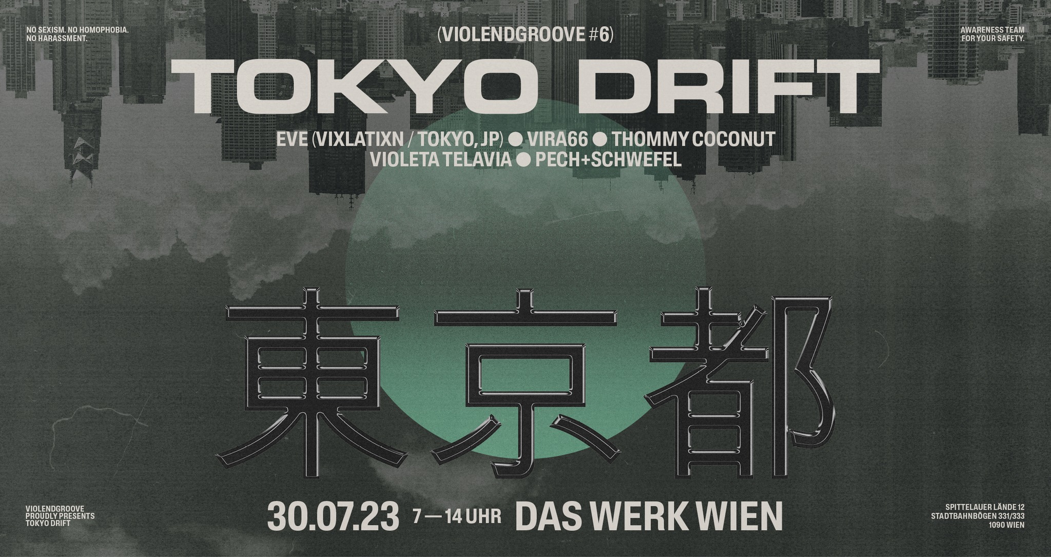 VIOLENDGROOVE DAYPARTY // TOKYO DRIFT VIENNA am 30. July 2023 @ Das Werk.