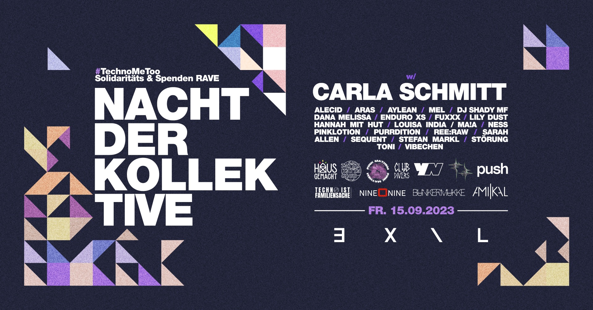 Nacht der Kollektive am 15. September 2023 @ EXIL Club. Nacht der Kollektive am 15. September 2023 @ EXIL Club.
