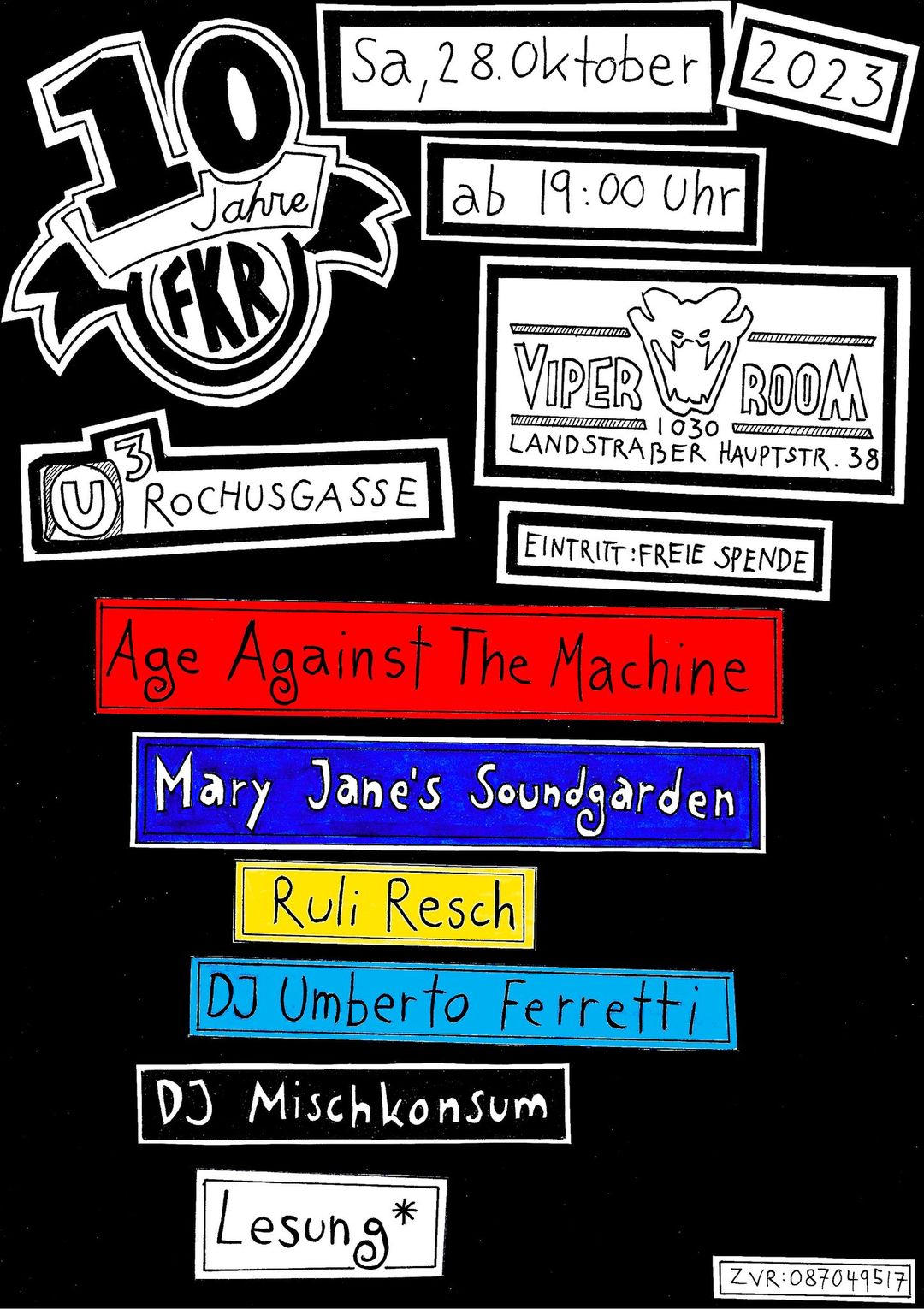 Dem FKR sein 10-Jähriges am 28. October 2023 @ Viper Room. Dem FKR sein 10-Jähriges am 28. October 2023 @ Viper Room.