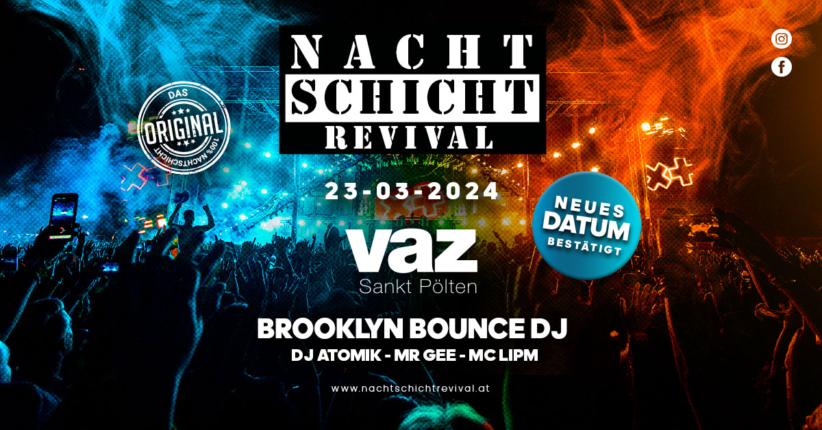 Nachtschicht Revival am 23. March 2024 @ VAZ St. Pölten. Nachtschicht Revival am 23. March 2024 @ VAZ St. Pölten.