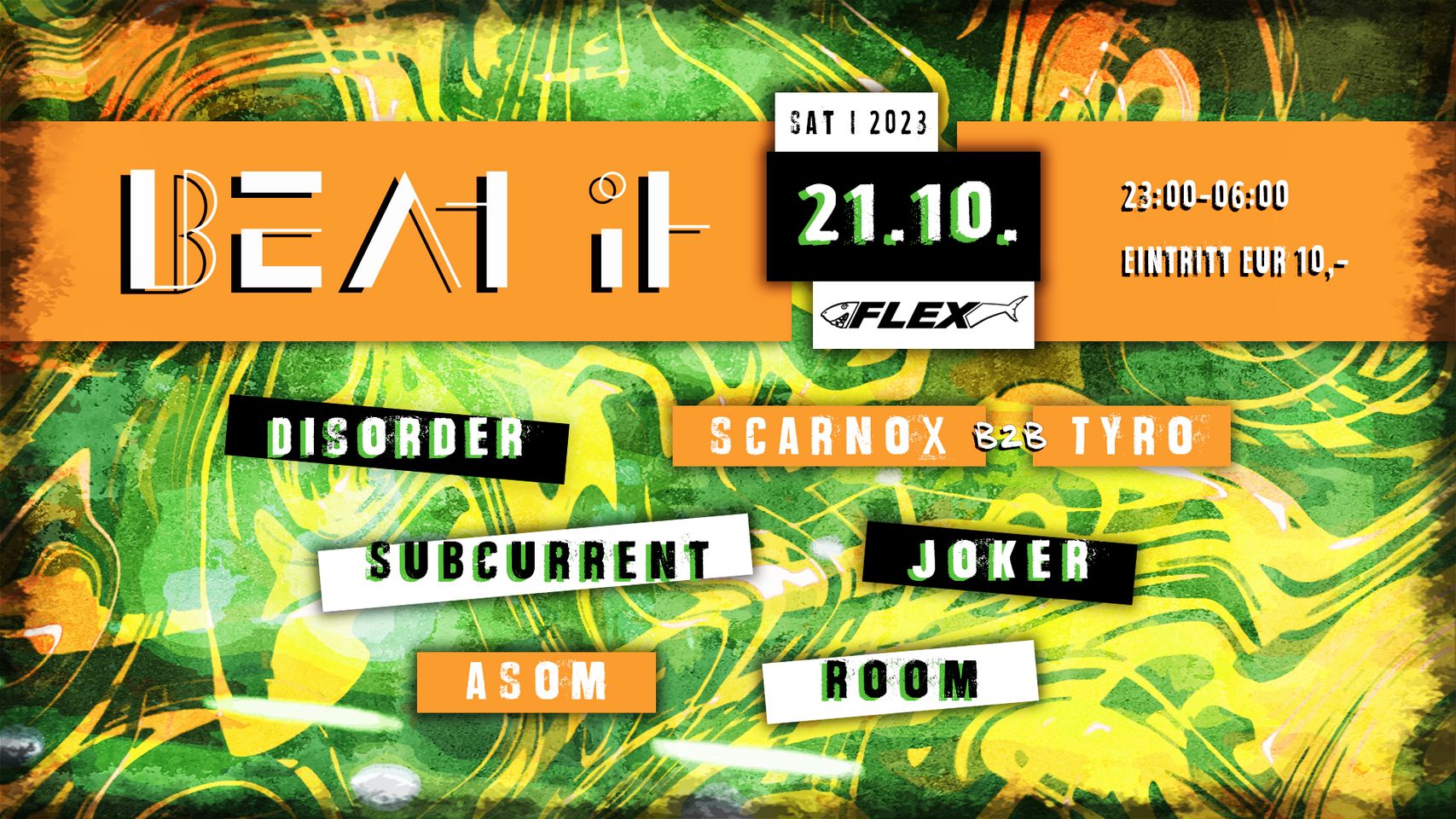 BEAT IT am 21. October 2023 @ Flex. BEAT IT am 21. October 2023 @ Flex.