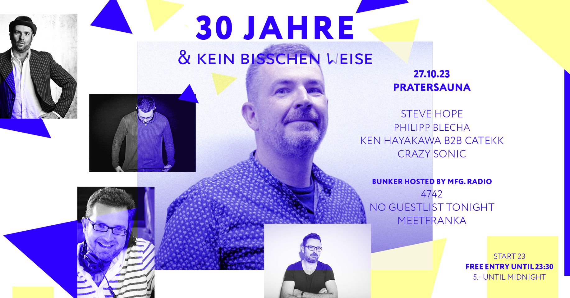 30 Jahre und kein bisschen (w)leise am 27. October 2023 @ Pratersauna. 30 Jahre und kein bisschen (w)leise am 27. October 2023 @ Pratersauna.