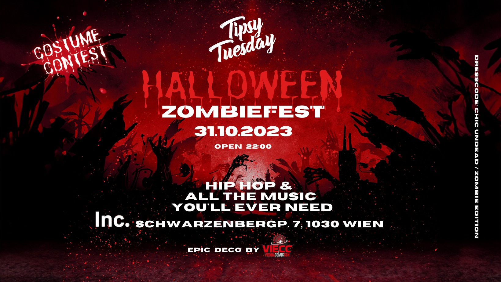 TIPSY TUESDAY HALLOWEEN ZOMBIEFEST am 31. October 2023 @ Inc.. TIPSY TUESDAY HALLOWEEN ZOMBIEFEST am 31. October 2023 @ Inc..