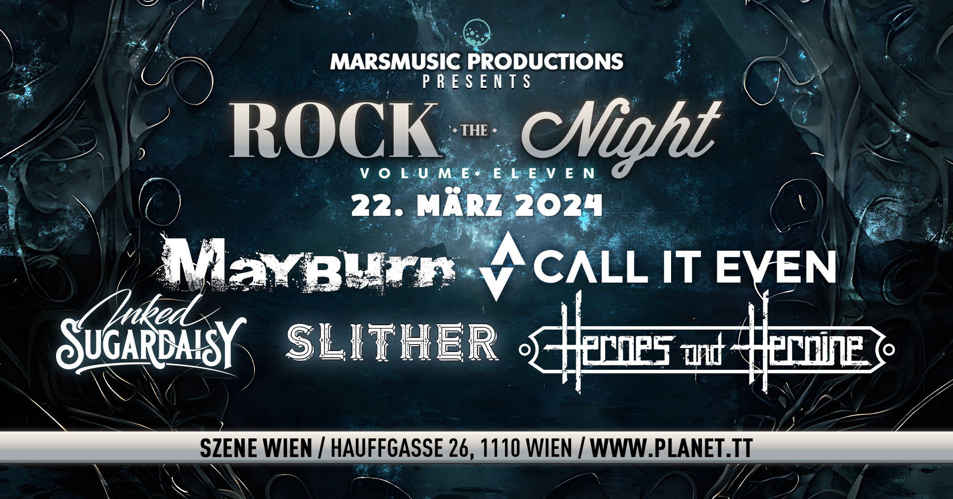 Rock The Night Vol. 11 am 22. March 2024 @ Szene Wien.