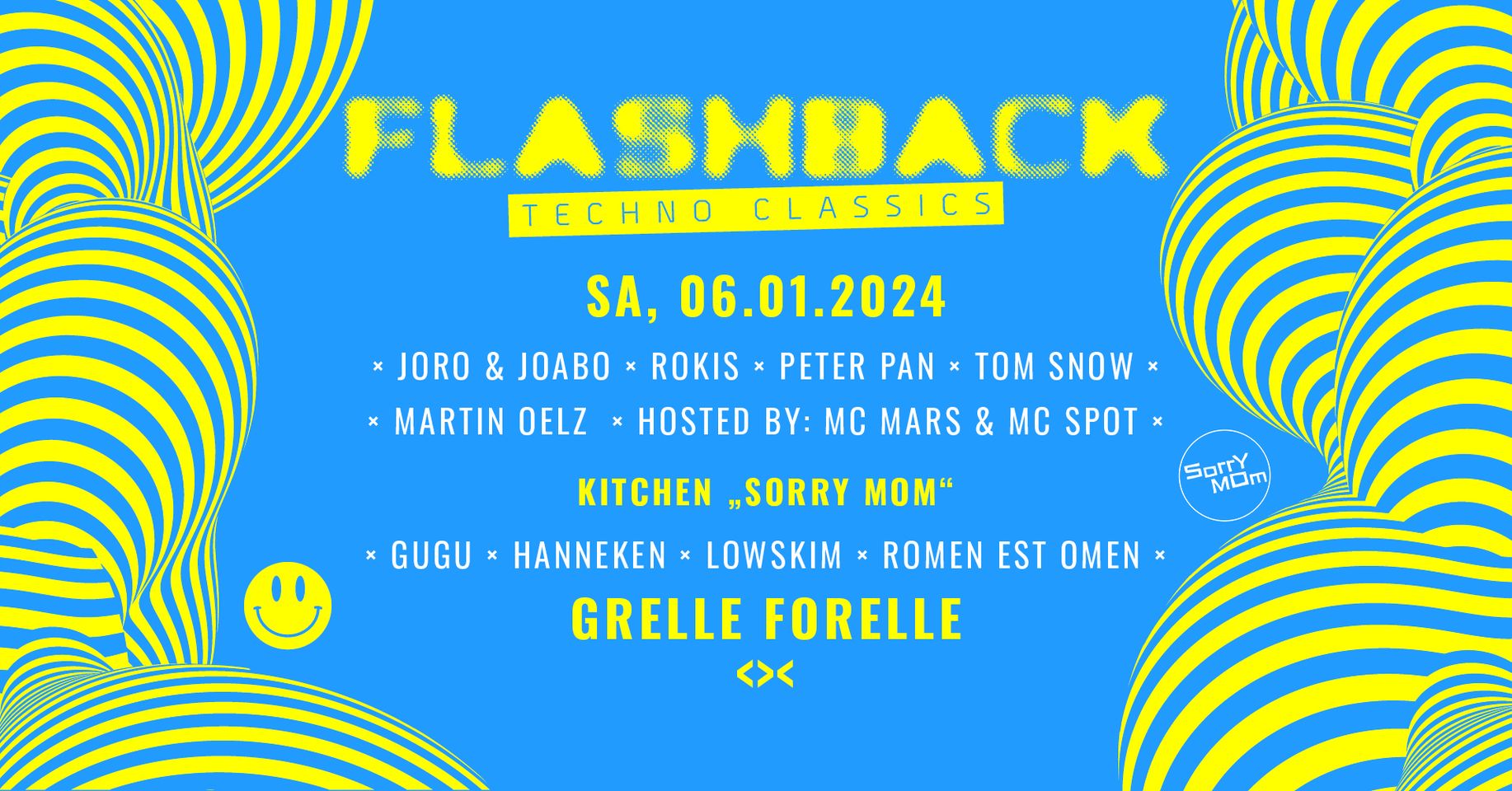 FLASHBACK Techno Classics am 11. November 2023 @ Grelle Forelle. FLASHBACK Techno Classics am 11. November 2023 @ Grelle Forelle.