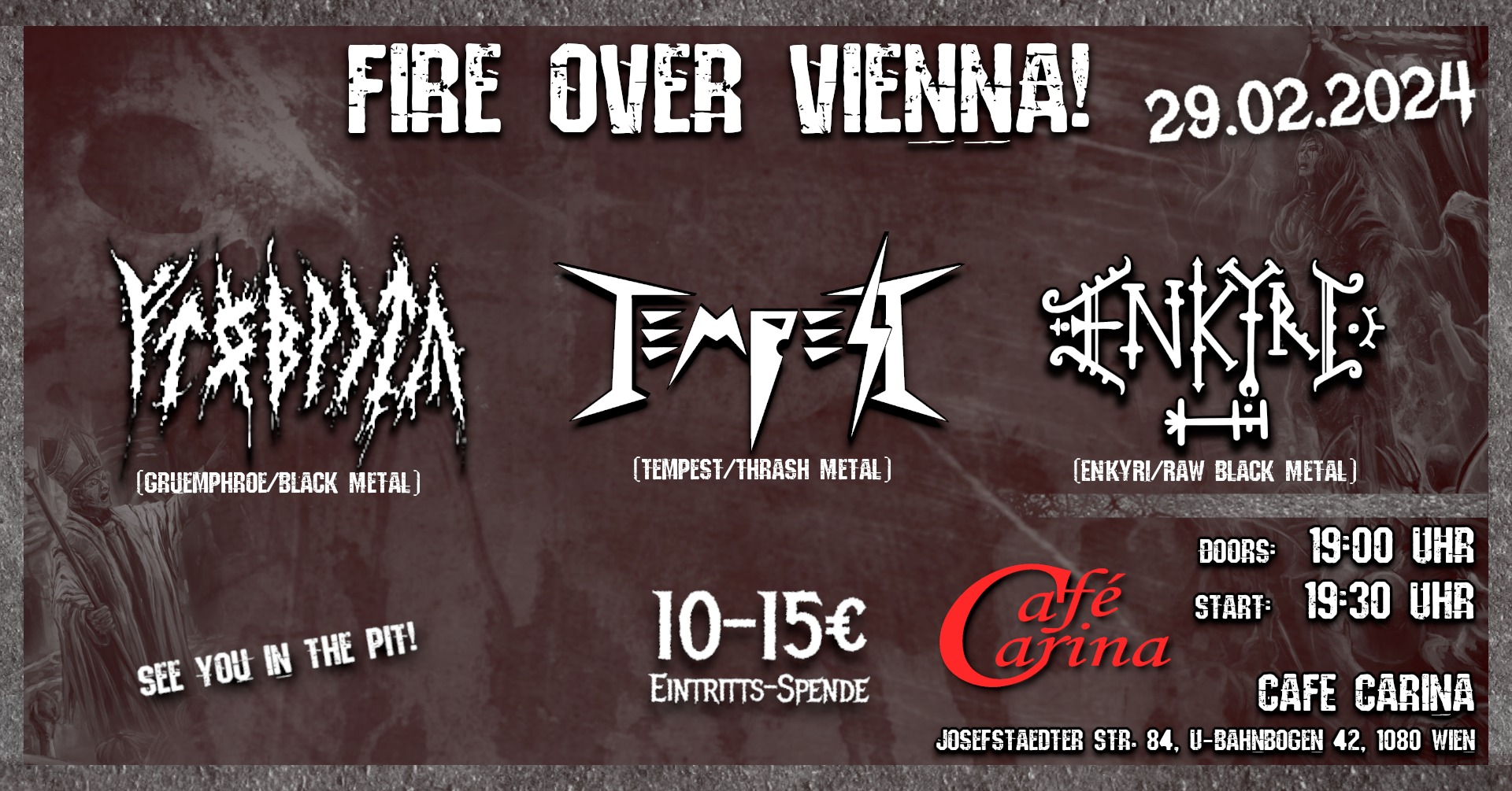fire over vienna! am 29. February 2024 @ Café Carina. fire over vienna! am 29. February 2024 @ Café Carina.