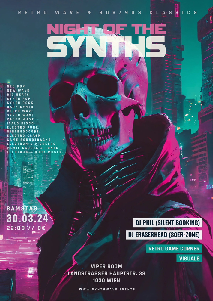 Night of the Synths am 30. March 2024 @ Viper Room.