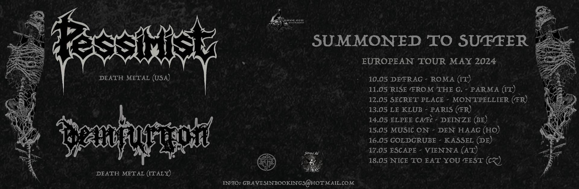 Pessimist | Demiurgon & Guest am 17. May 2024 @ Escape Metalcorner. Pessimist | Demiurgon & Guest am 17. May 2024 @ Escape Metalcorner.