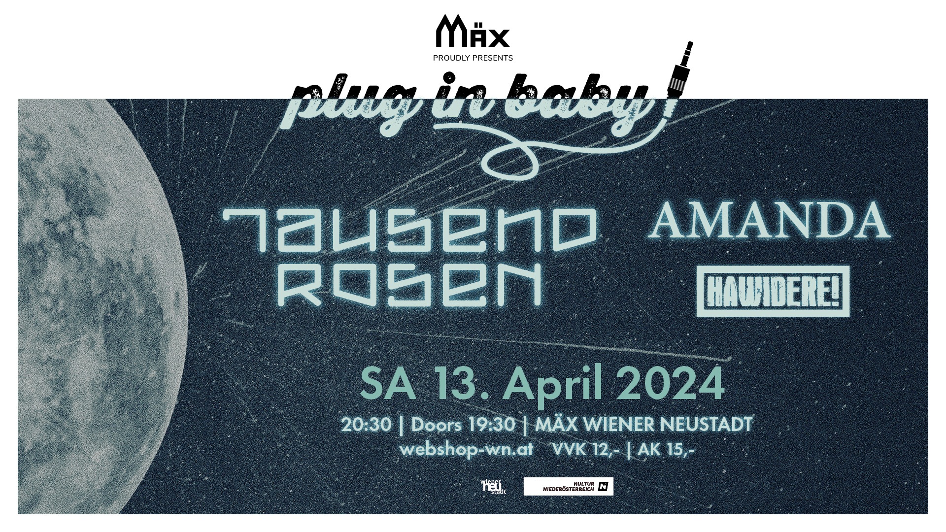 PLUG IN, BABY! am 13. April 2024 @ MÄX. PLUG IN, BABY! am 13. April 2024 @ MÄX.
