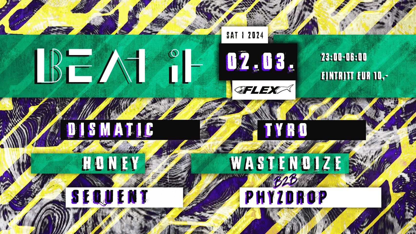 BEAT IT am 2. March 2024 @ Flex. BEAT IT am 2. March 2024 @ Flex.